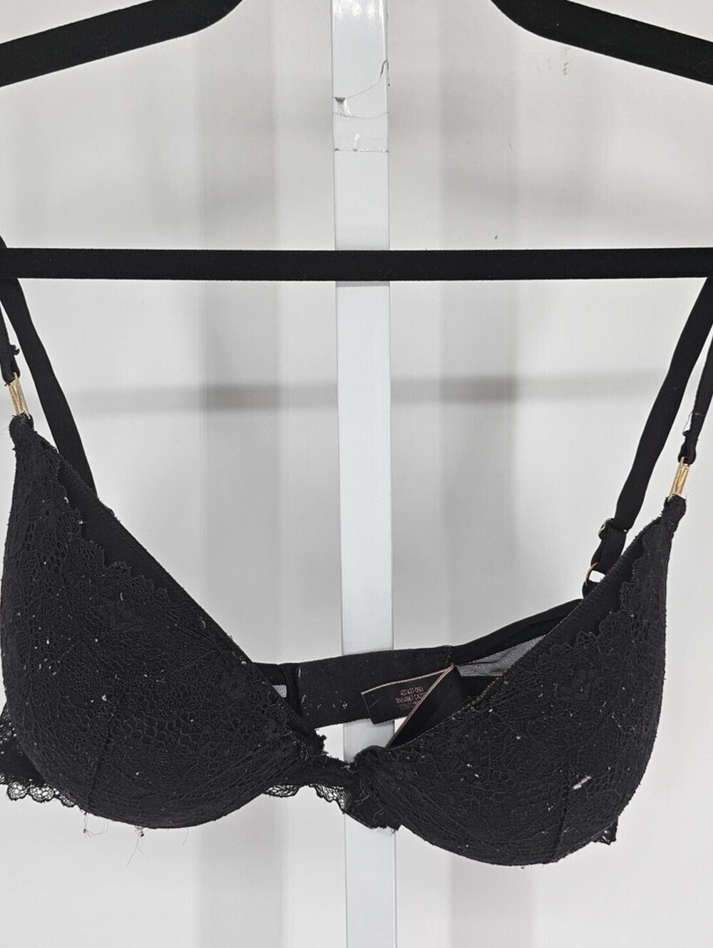 Very Sexy by Victorias Secret Sz 34C Uplift Plunge Bra Black Lace